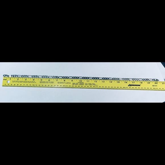 925 Sterling Silver 8mm Italian Solid Figaro Link Chain Necklace - Picture 5 of 9